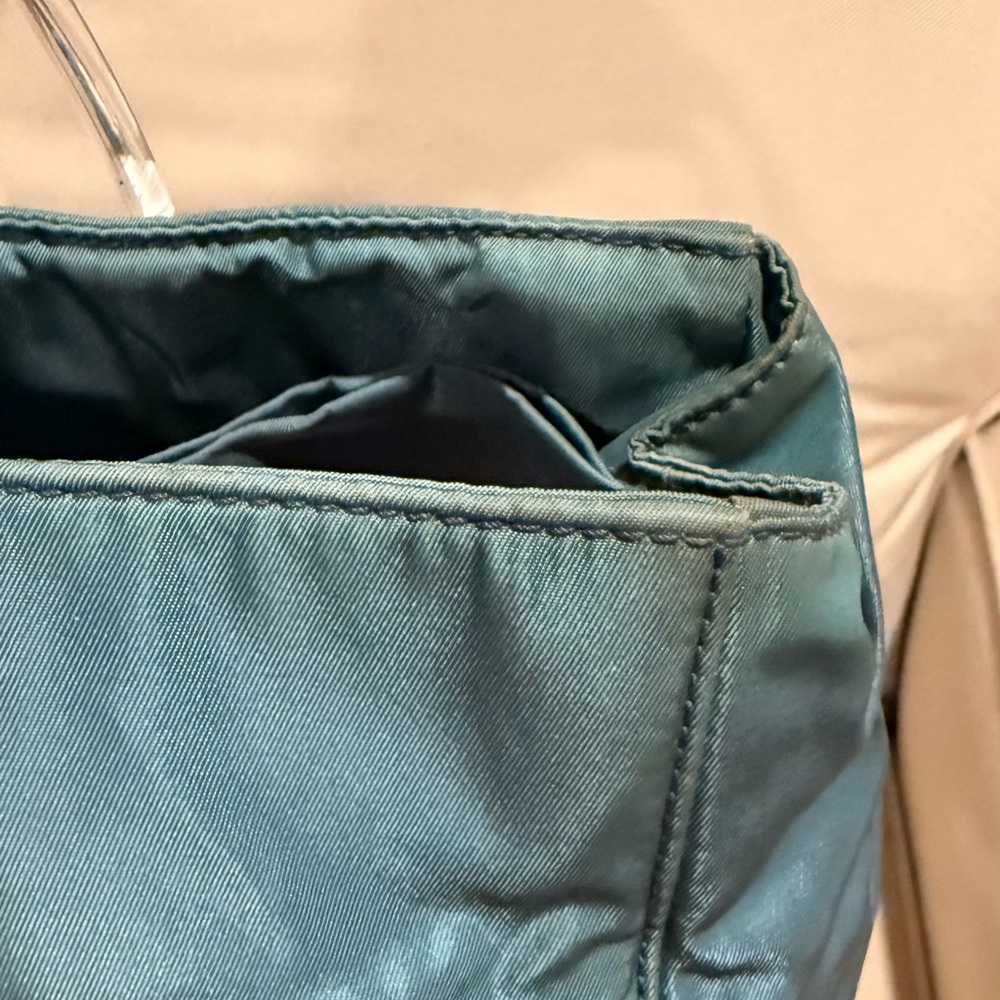 Prada Teal Nylon Tote with Clear Top Handles - Picture 3 of 12